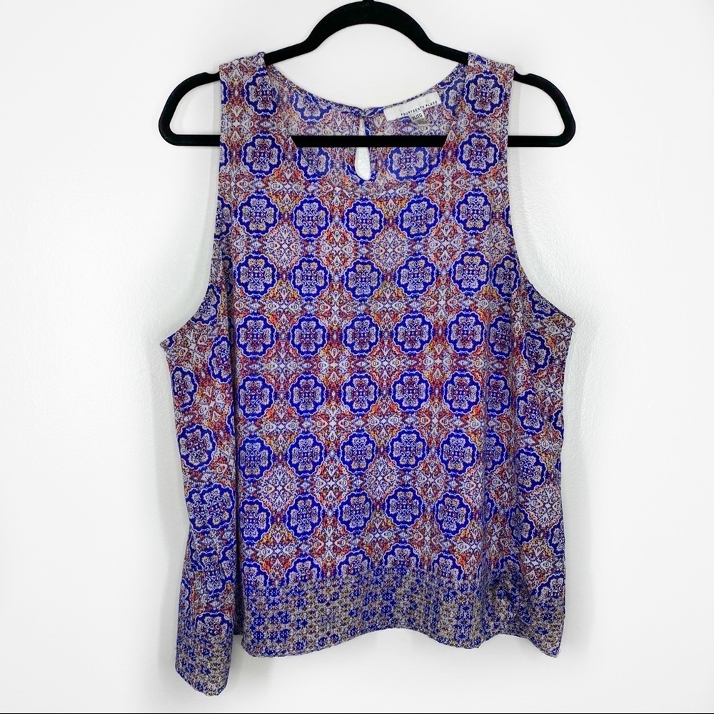 Fourteenth Place mandala pattern sleeveless blouse
